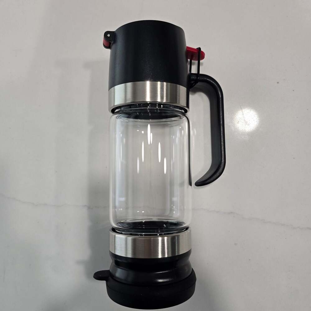 Glass Honey Dispenser No-Drip  Jar with Handle. Leakproof Syrup Server